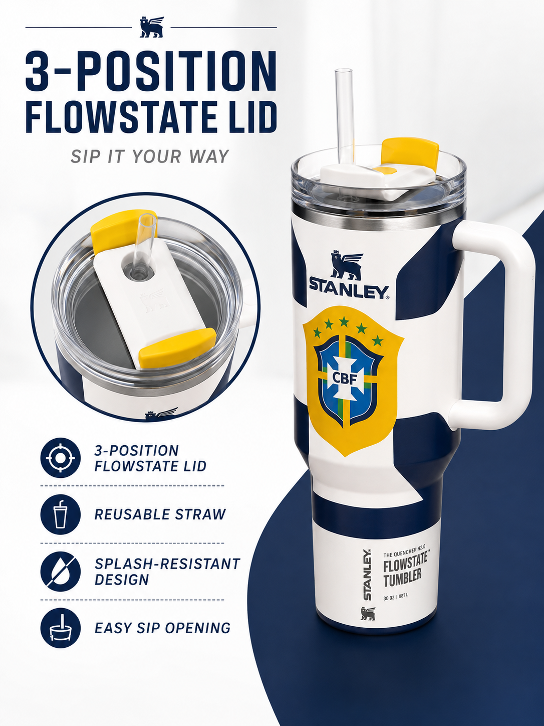 stanley world cup 2026 Brazil Tumbler With Handle