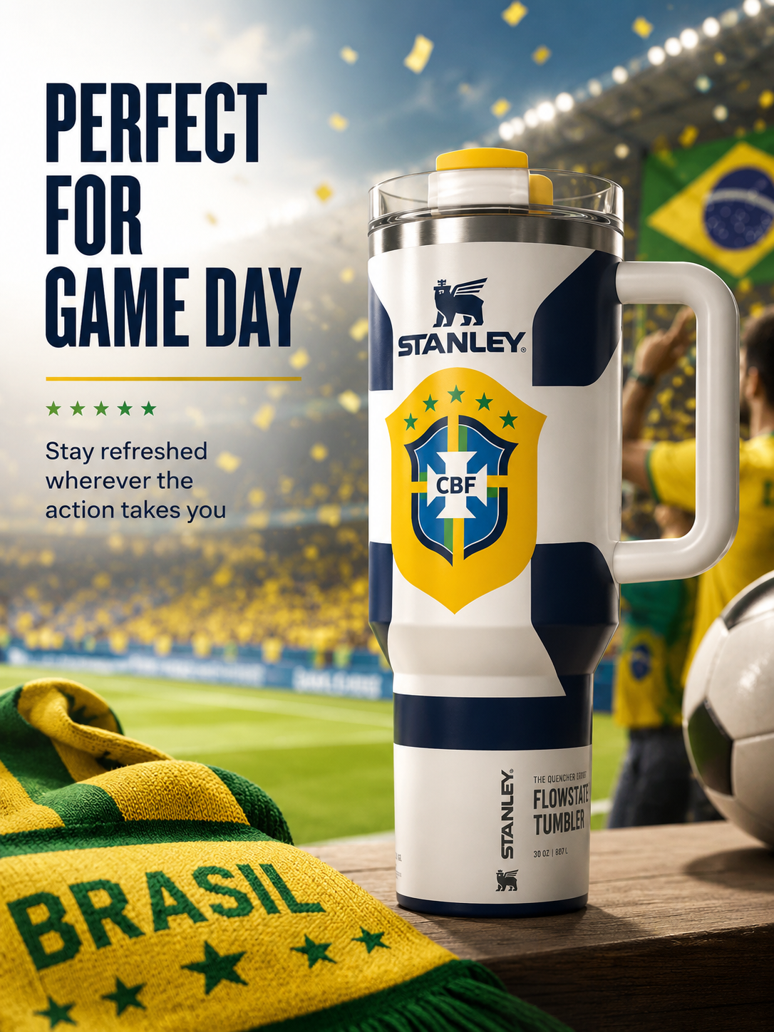 stanley world cup 2026 Brazil Tumbler With Handle
