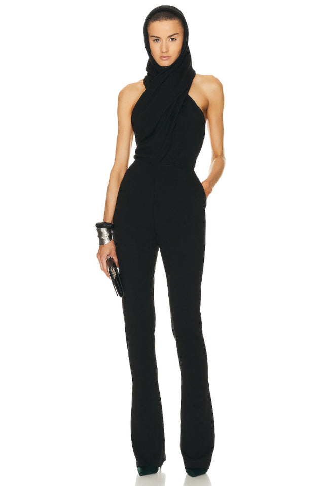 Women's Backless Hooded Jumpsuit With Slip Pockets