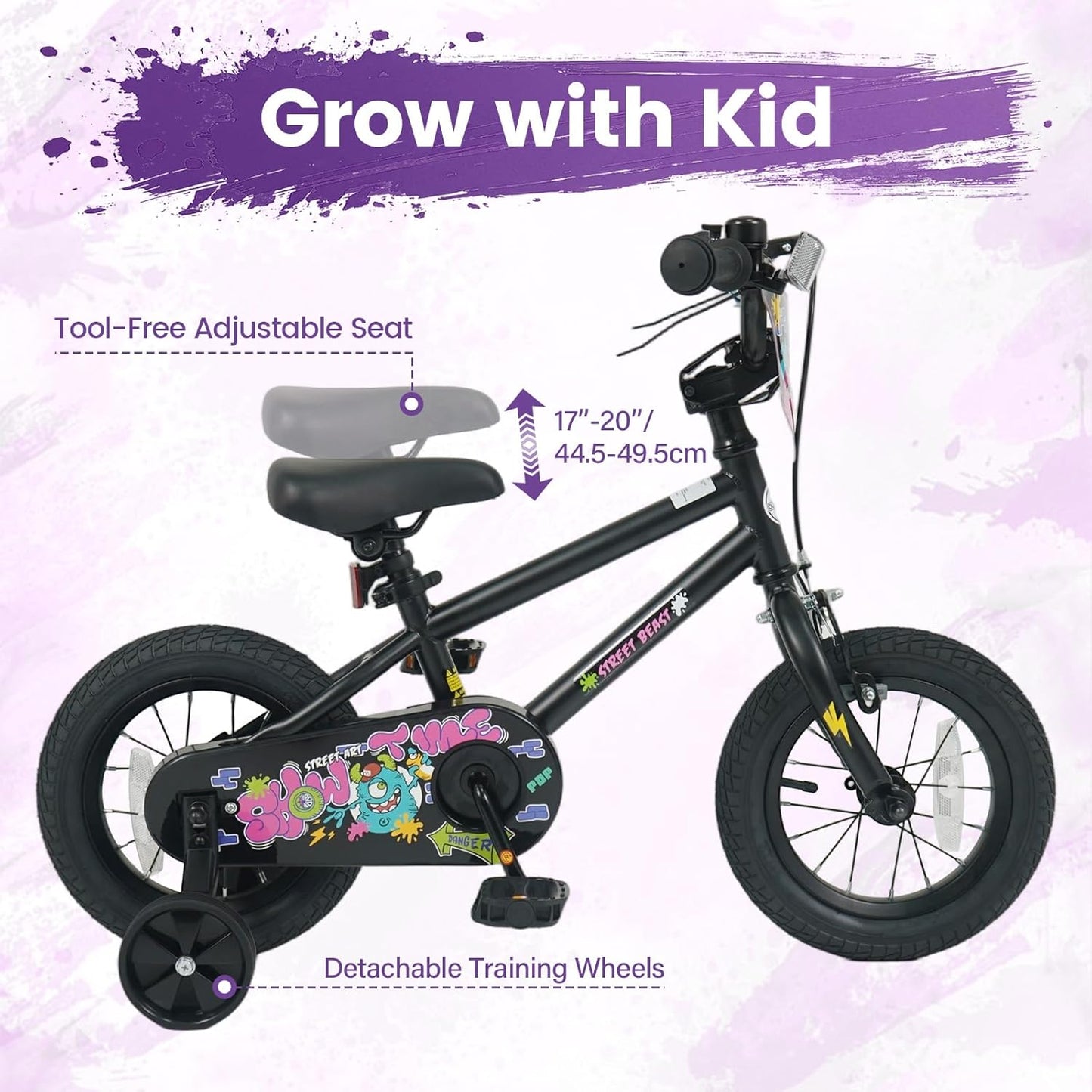 Olakids Kids Bike, 12 14 16 18 Inch BMX Style Toddlers Bike