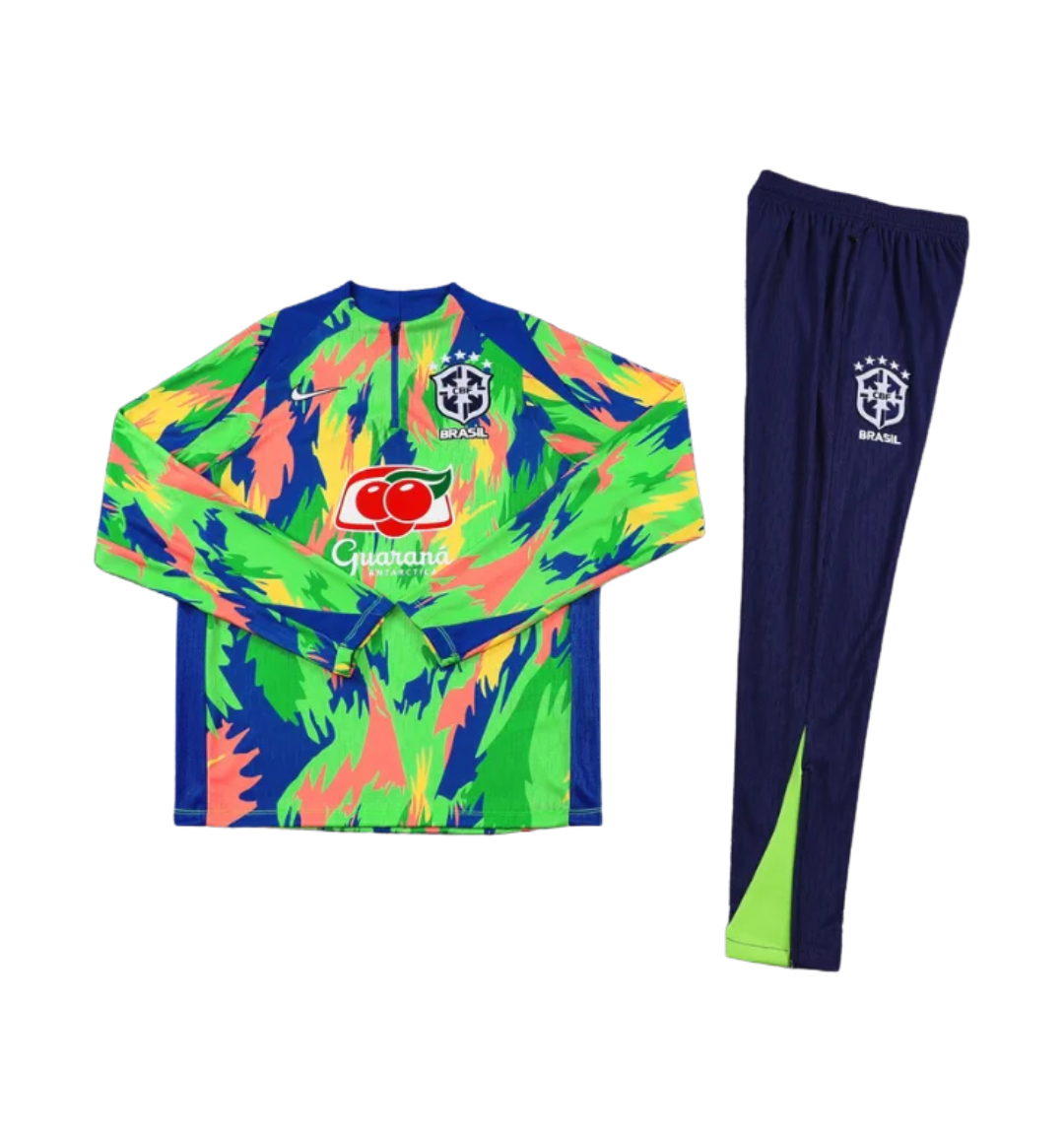 Brazil 2026 1/4 Zipper Tracksuit Green/Blue