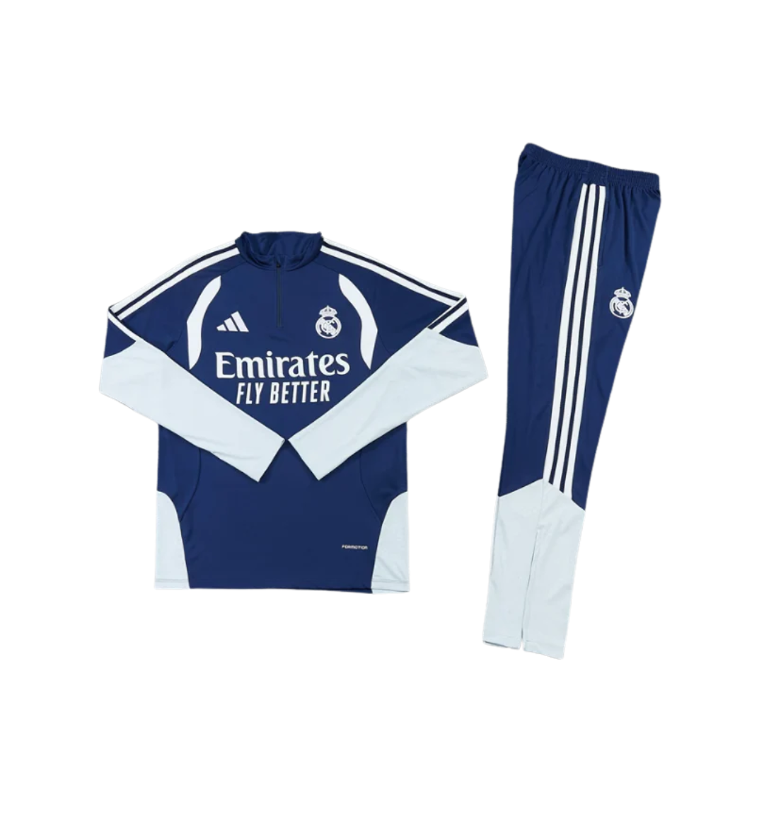 Real Madrid 2026/2027 1/4 Zipper Tracksuit Blue/White