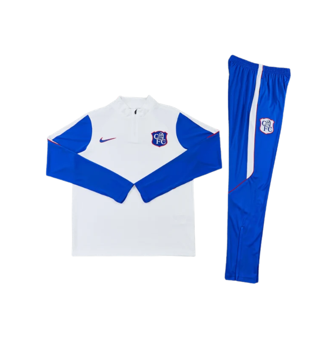 Chelsea 2026/2027 1/4 Zipper Tracksuit White