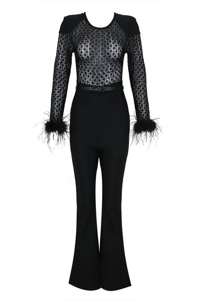 Women's MONIQUE Long Sleeves Jumpsuit Black