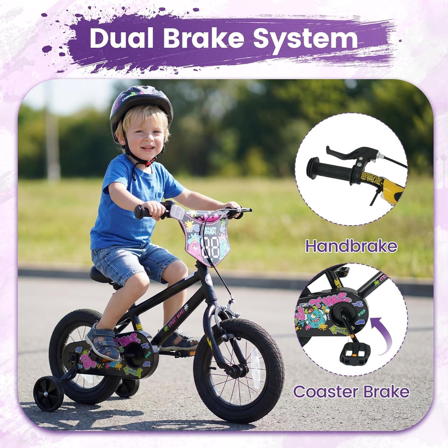 Olakids Kids Bike, 12 14 16 18 Inch BMX Style Toddlers Bike