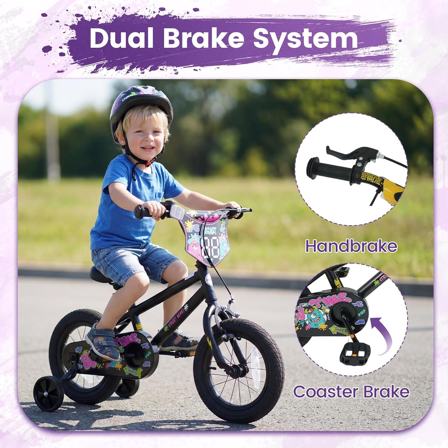 Olakids Kids Bike, 12 14 16 18 Inch BMX Style Toddlers Bike