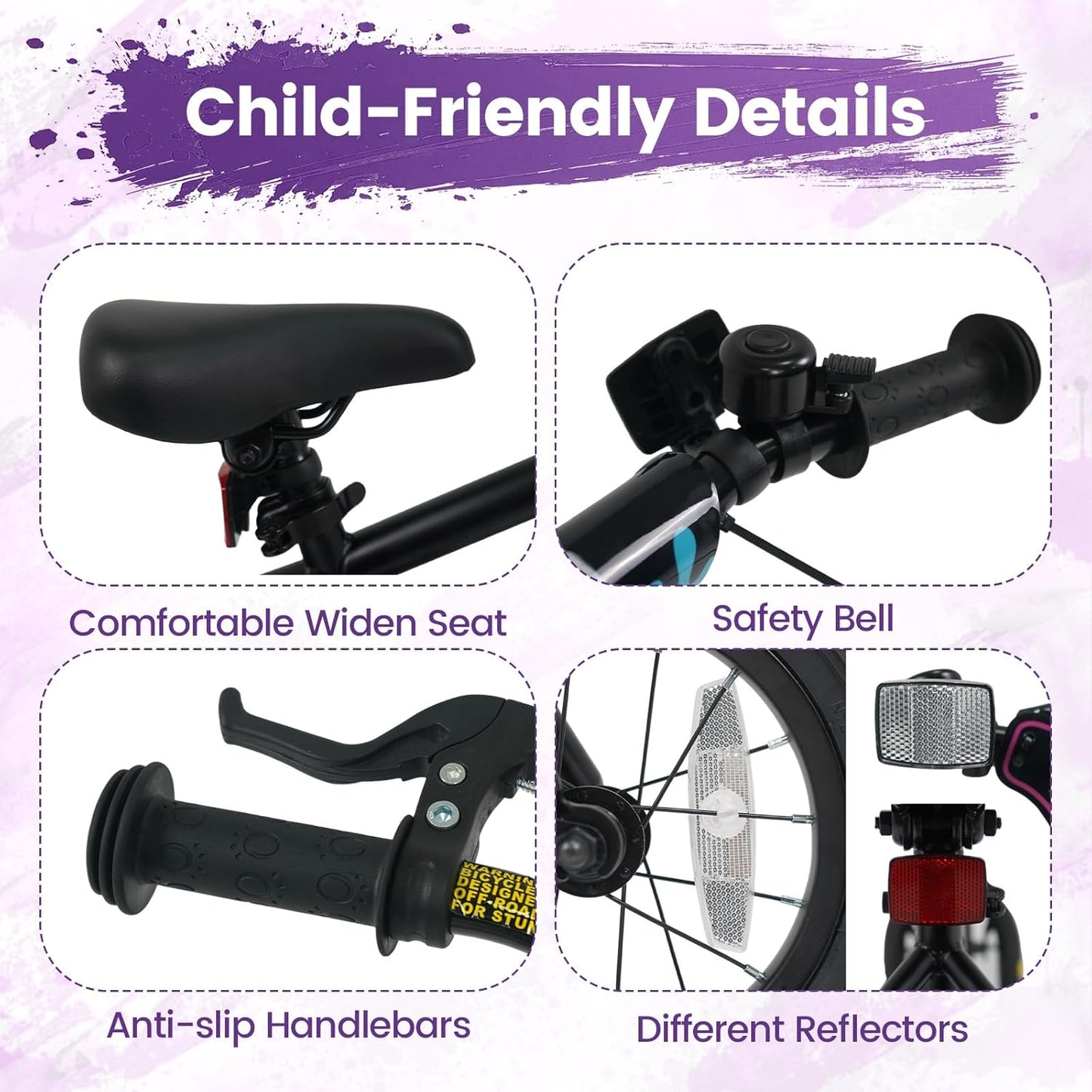 Olakids Kids Bike, 12 14 16 18 Inch BMX Style Toddlers Bike