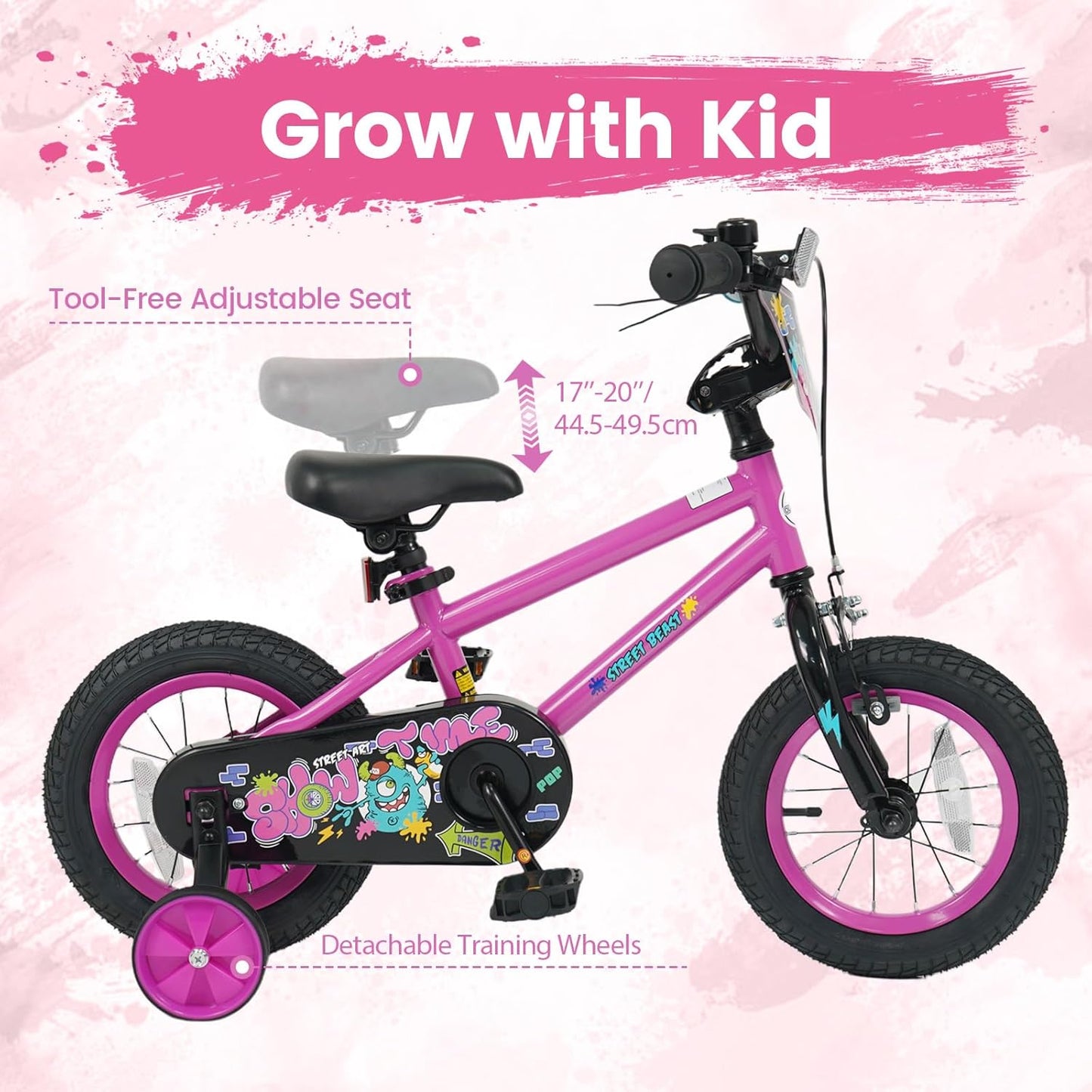 Olakids Kids Bike, 12 14 16 18 Inch BMX Style Toddlers Bike