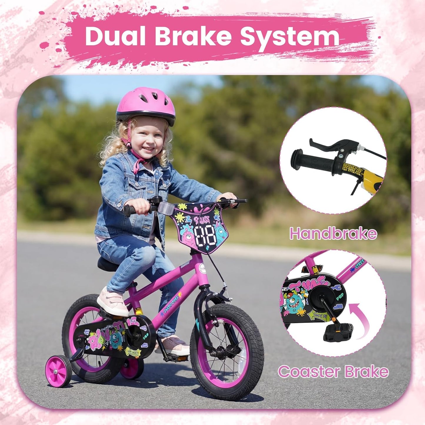 Olakids Kids Bike, 12 14 16 18 Inch BMX Style Toddlers Bike