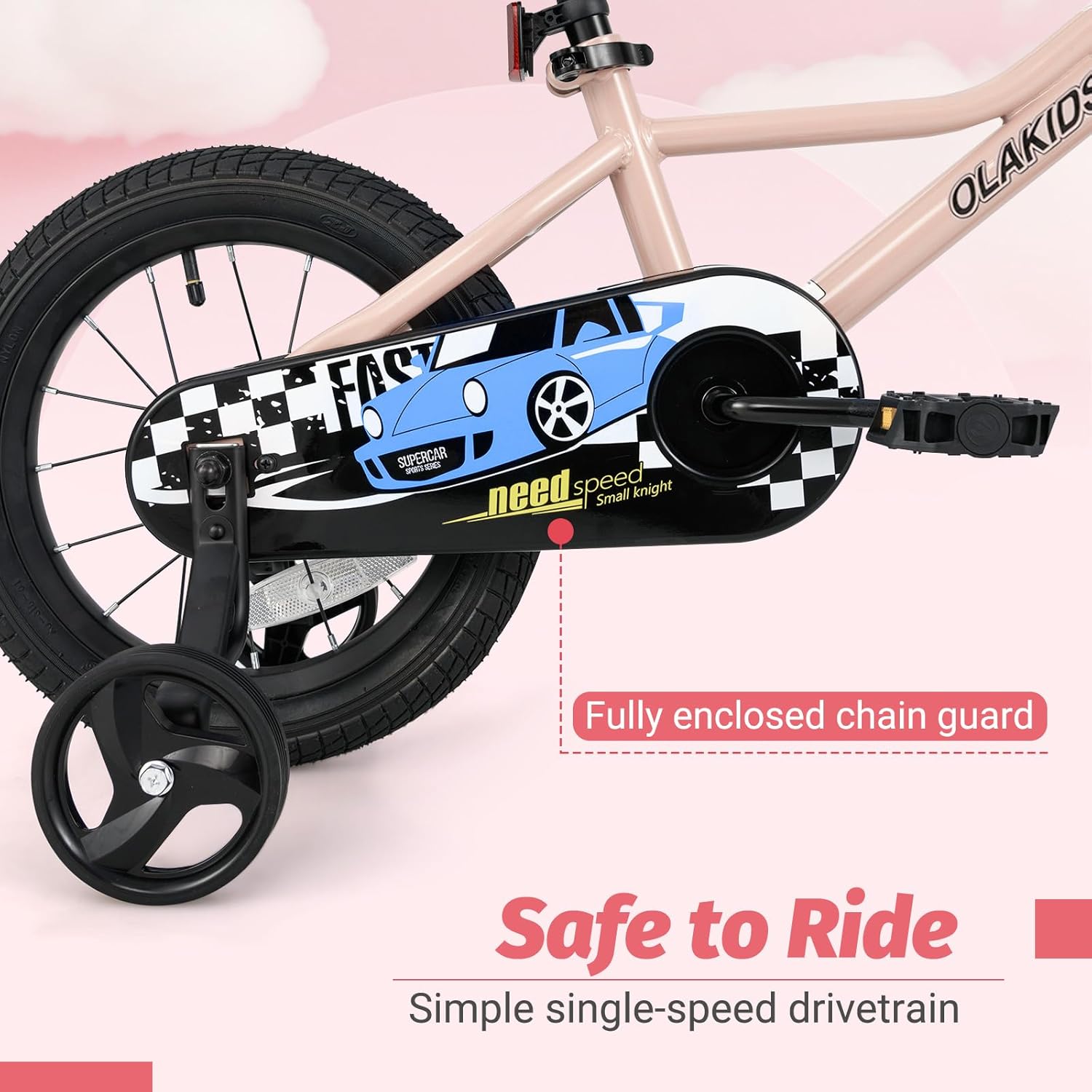 Olakids Kids Bike, 12 14 16 18 Inch Racing Car Themed