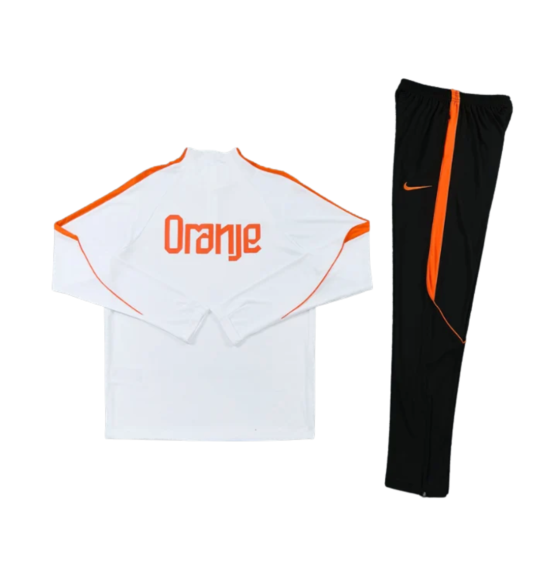 Netherlands 2026 1/4 Zipper Tracksuit White