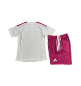 Real Madrid 2026/2027 Short Sleeve/Shorts Tracksuit White/Pink