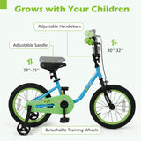 Olakids 12-16 Inch Space Theme Kids Bike with Training Wheels & Dual Brakes for Boys Girls 3-8