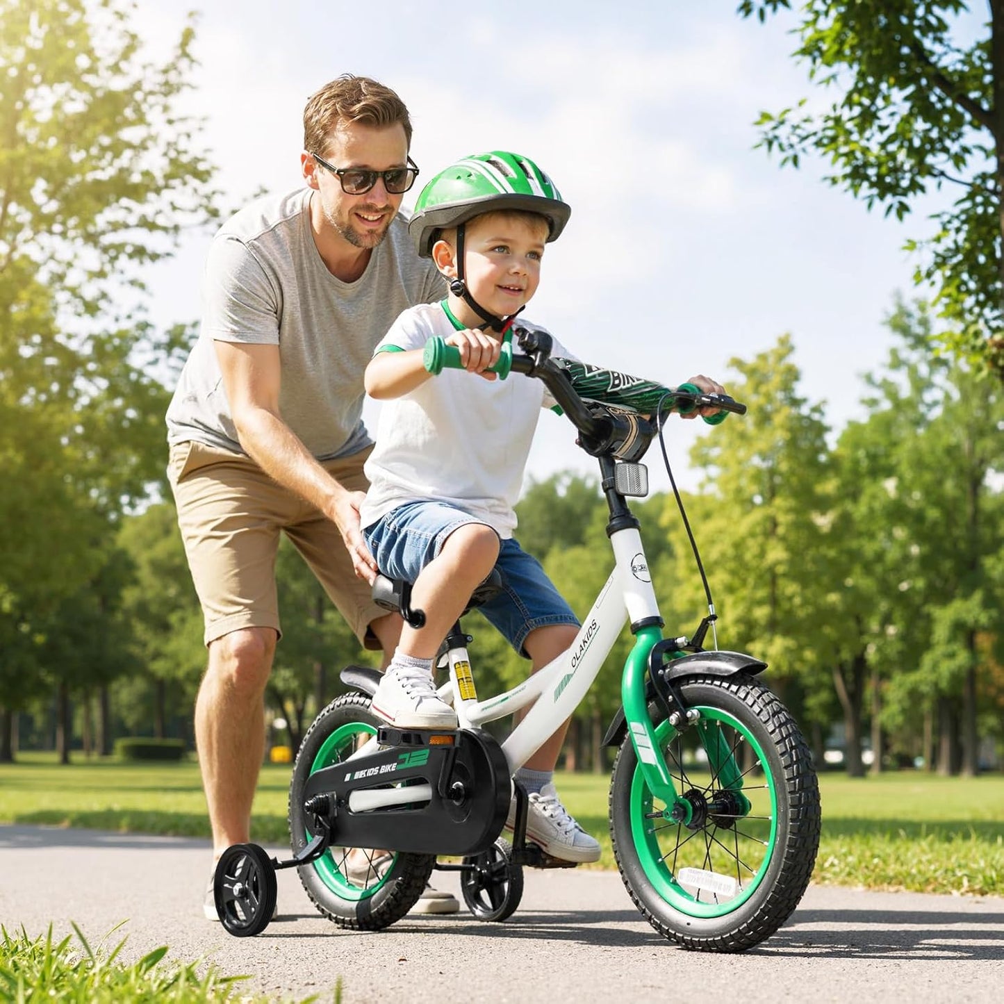 Olakids 12-18 Inch BMX Kids Bike with Training Wheels & Dual Brakes