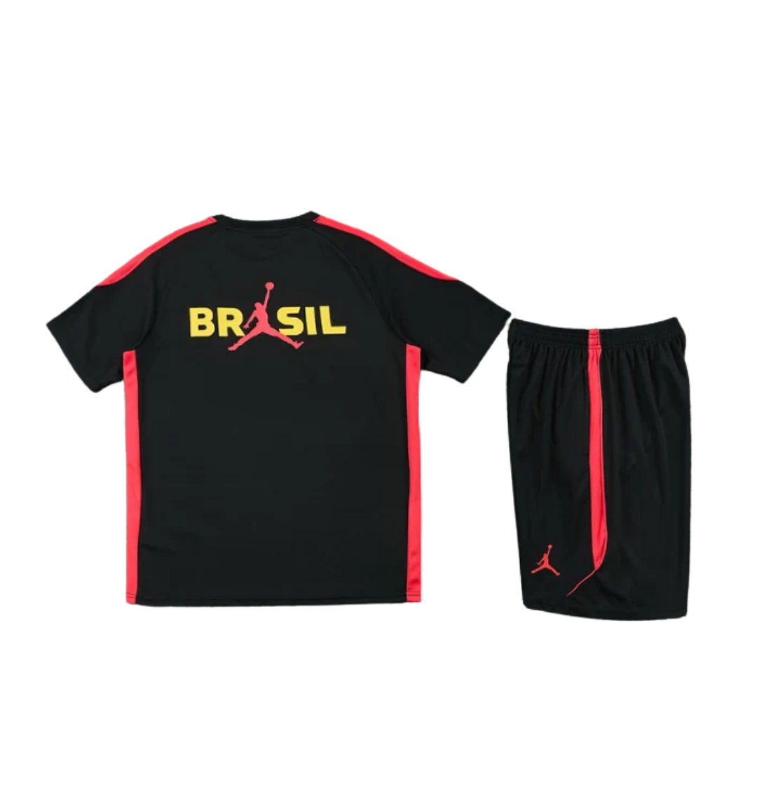 Brazil 2026 Short Sleeve/Shorts Tracksuit Black/Red