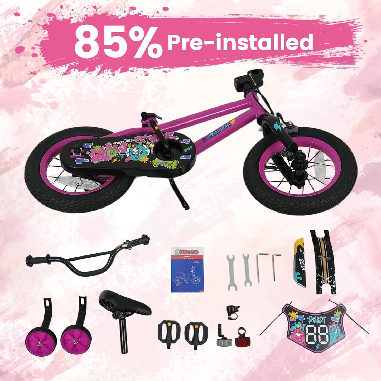 Olakids Kids Bike, 12 14 16 18 Inch BMX Style Toddlers Bike
