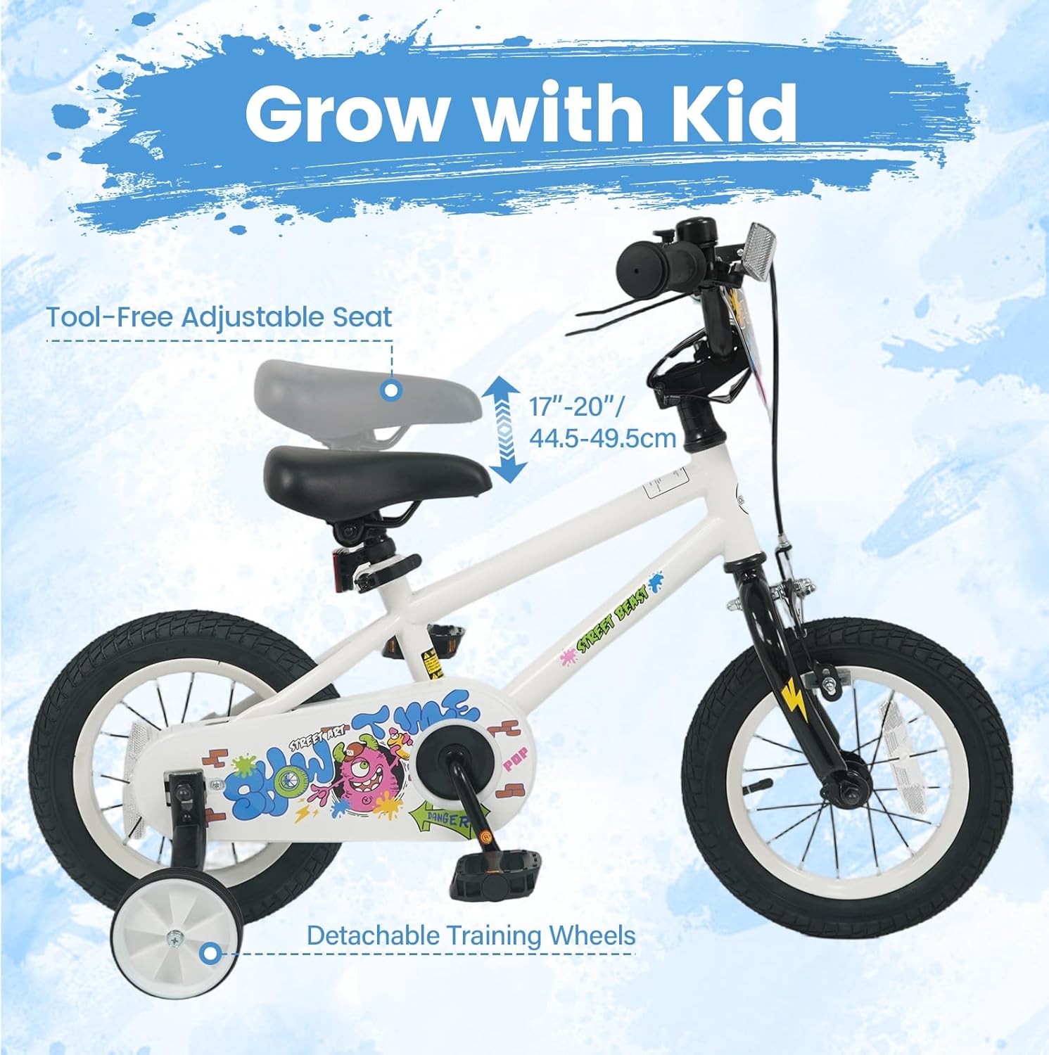 Olakids Kids Bike, 12 14 16 18 Inch BMX Style Toddlers Bike