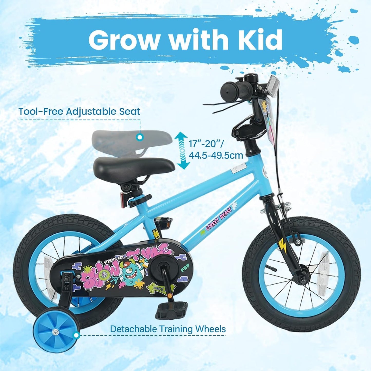 Olakids Kids Bike, 12 14 16 18 Inch BMX Style Toddlers Bike