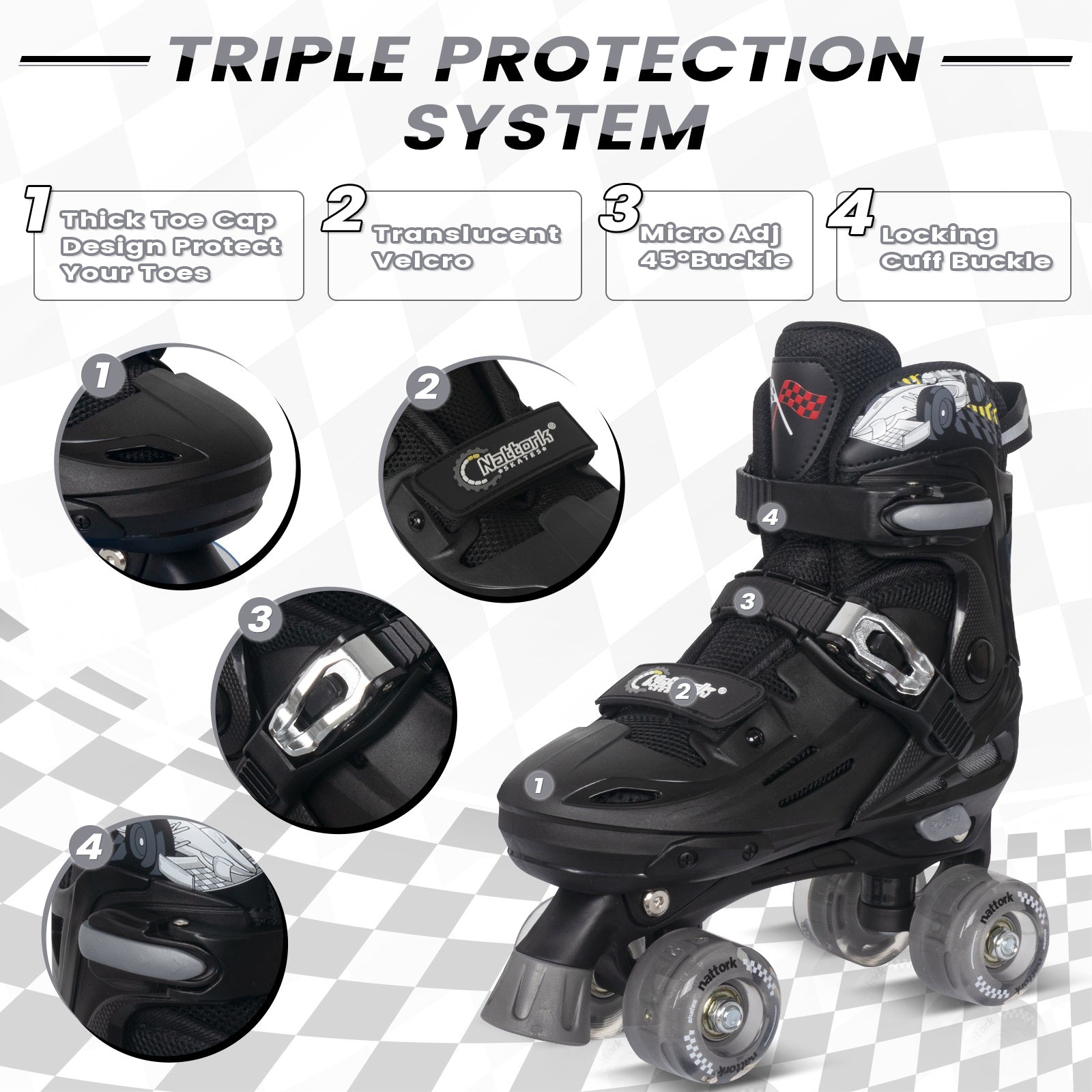 Nattork Blade Racers Roller Skates - Silver