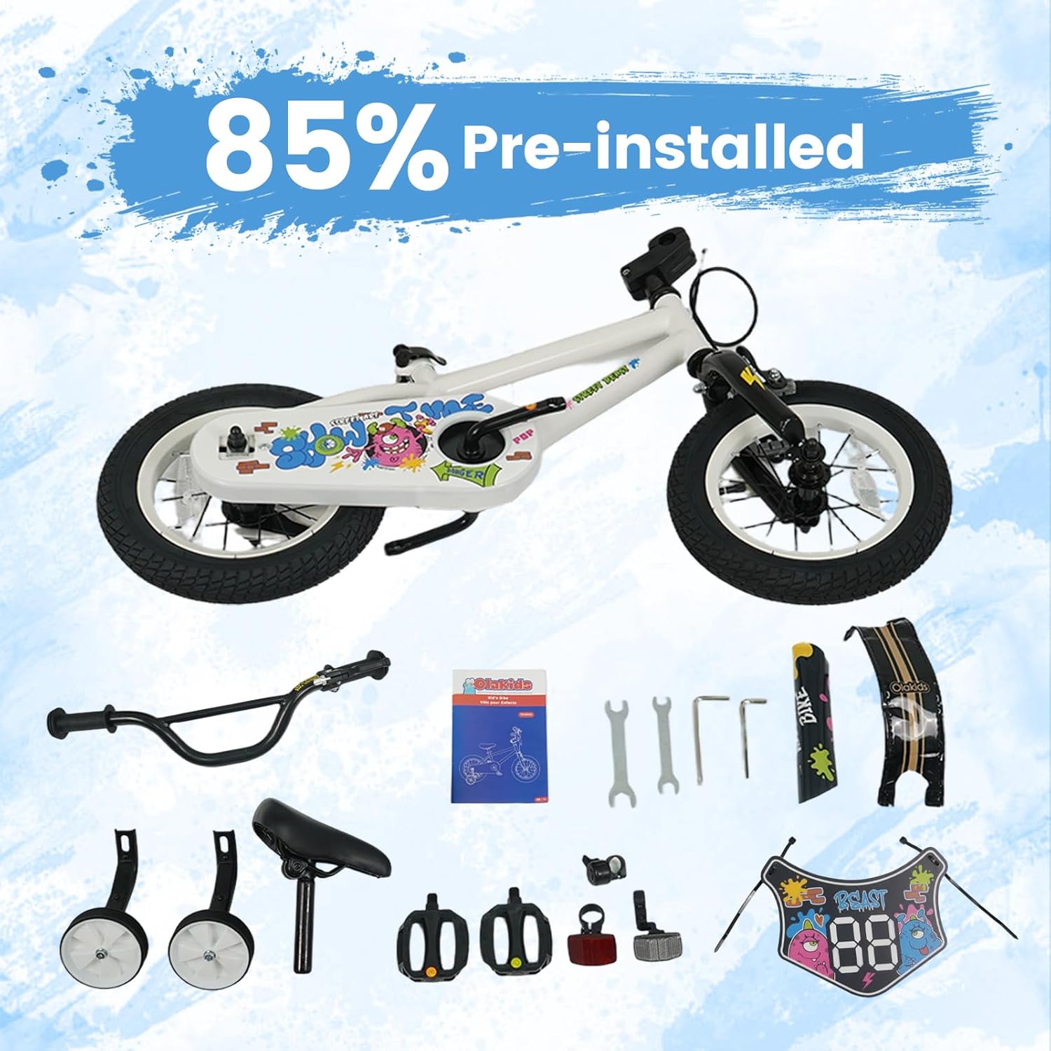 Olakids Kids Bike, 12 14 16 18 Inch BMX Style Toddlers Bike