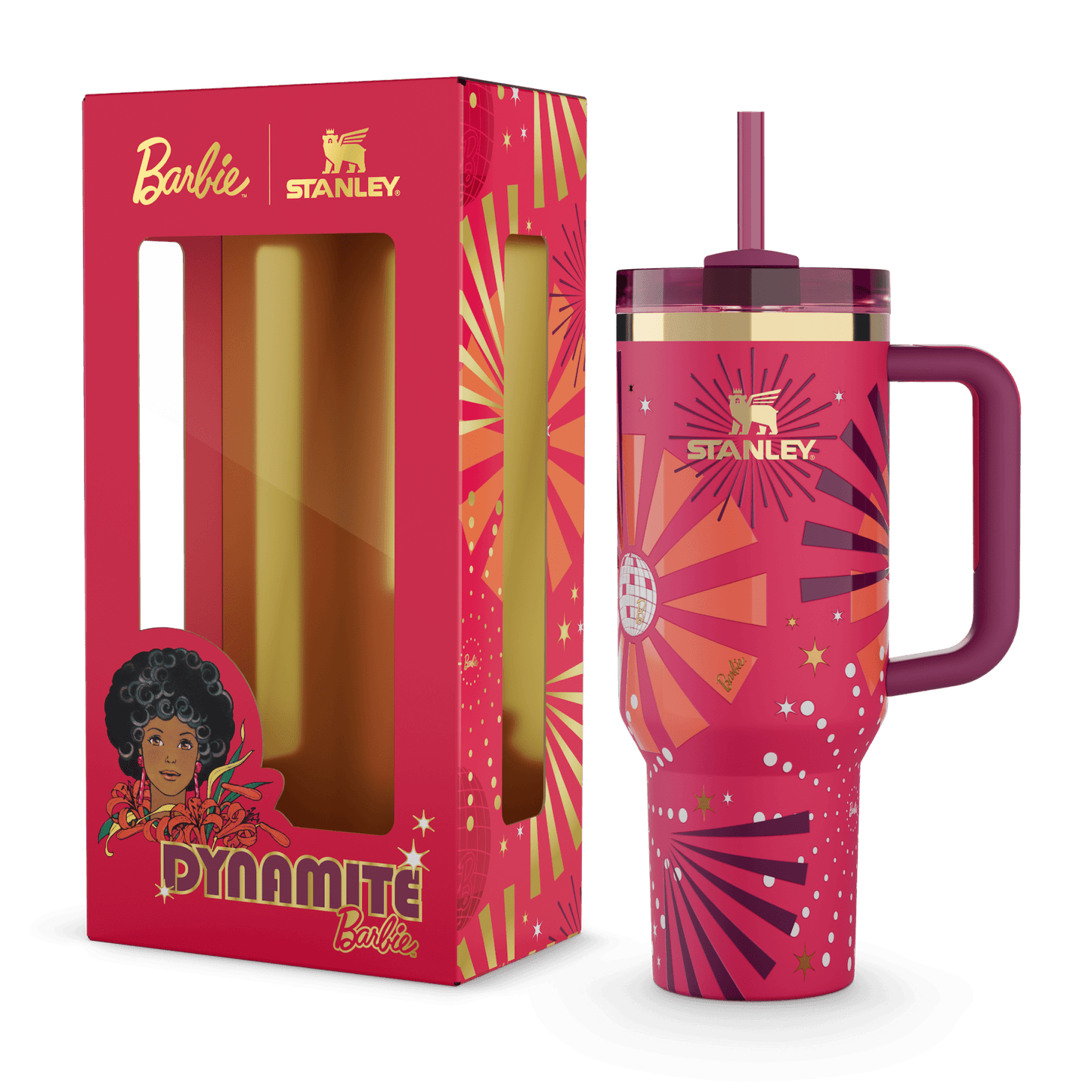Stanley Barbie Dynamite 40 oz Quencher H2.0 FlowState Tumbler with gift box