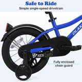 Olakids Kids Bike 12-18 Inch with Training Wheels, Dual Brakes, Adjustable Seat & Handlebar for Boys Girls