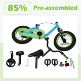Olakids 12-16 Inch Space Theme Kids Bike with Training Wheels & Dual Brakes for Boys Girls 3-8
