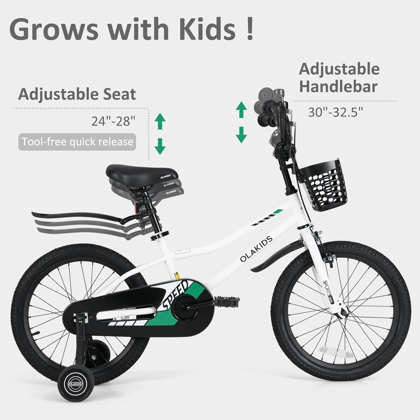 Olakids Kids Bike, 12 14 16 18 Inch Toddlers Bike for Boys Girls 3-8 Years Old