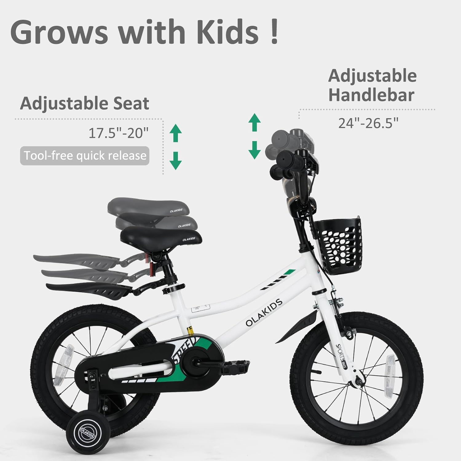 Olakids Kids Bike, 12 14 16 18 Inch Toddlers Bike for Boys Girls 3-8 Years Old