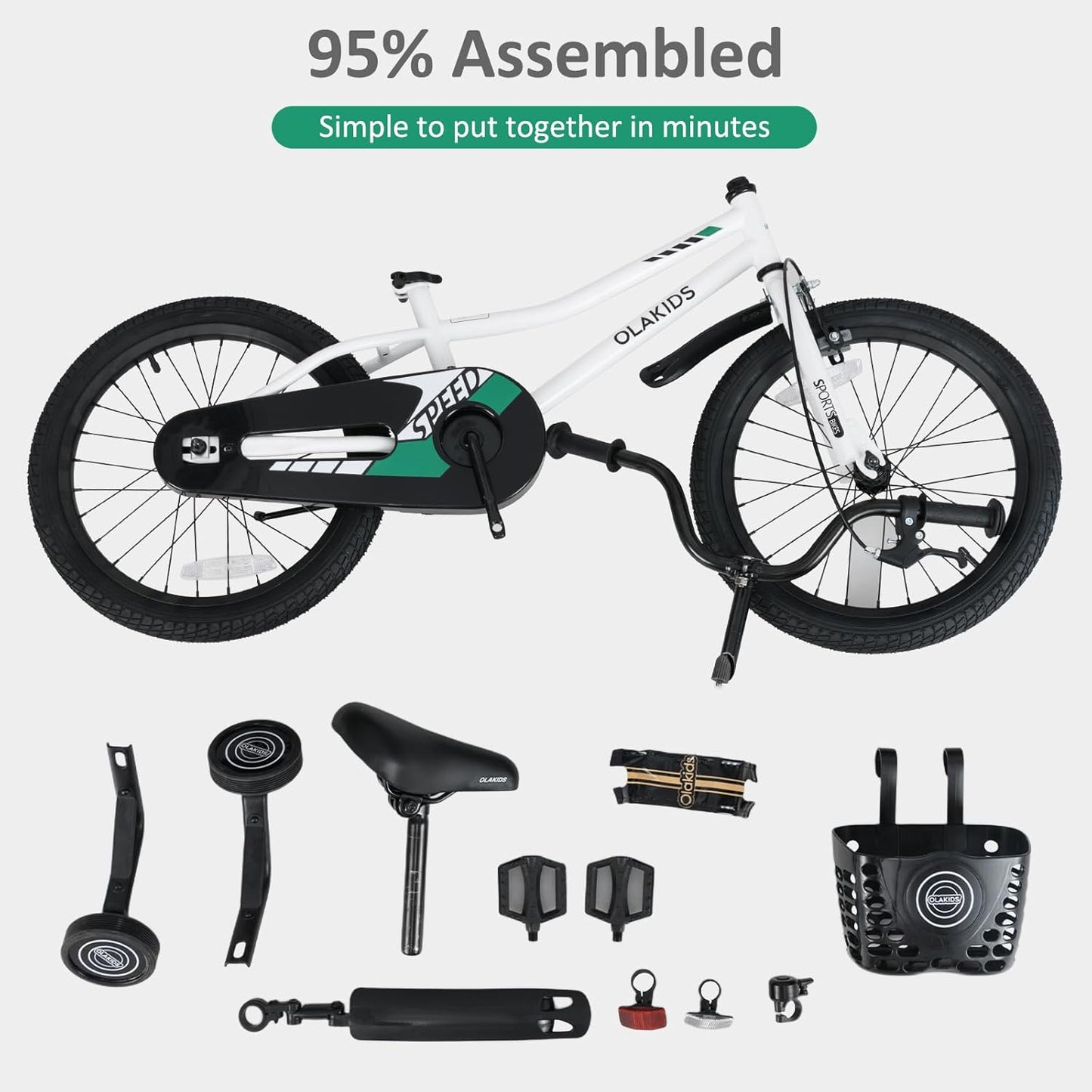 Olakids Kids Bike, 12 14 16 18 Inch Toddlers Bike for Boys Girls 3-8 Years Old