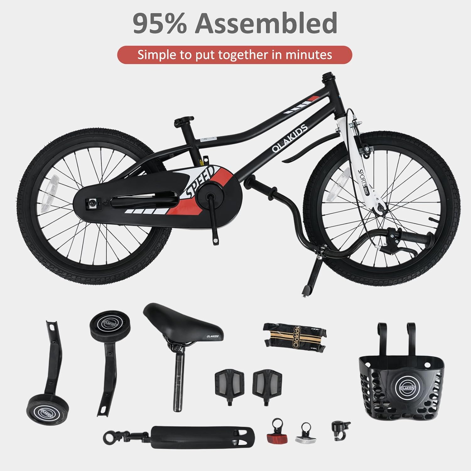 Olakids Kids Bike, 12 14 16 18 Inch Toddlers Bike for Boys Girls 3-8 Years Old