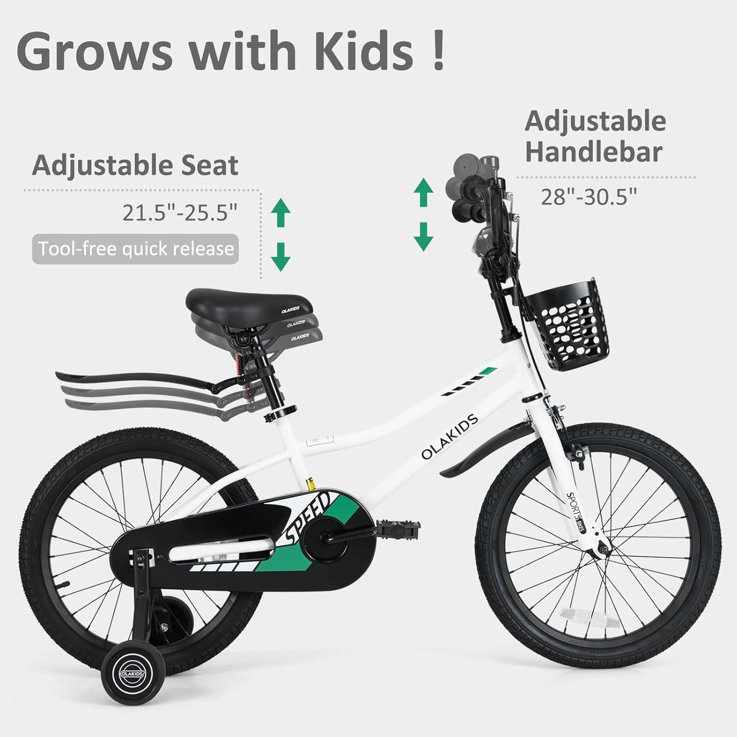 Olakids Kids Bike, 12 14 16 18 Inch Toddlers Bike for Boys Girls 3-8 Years Old