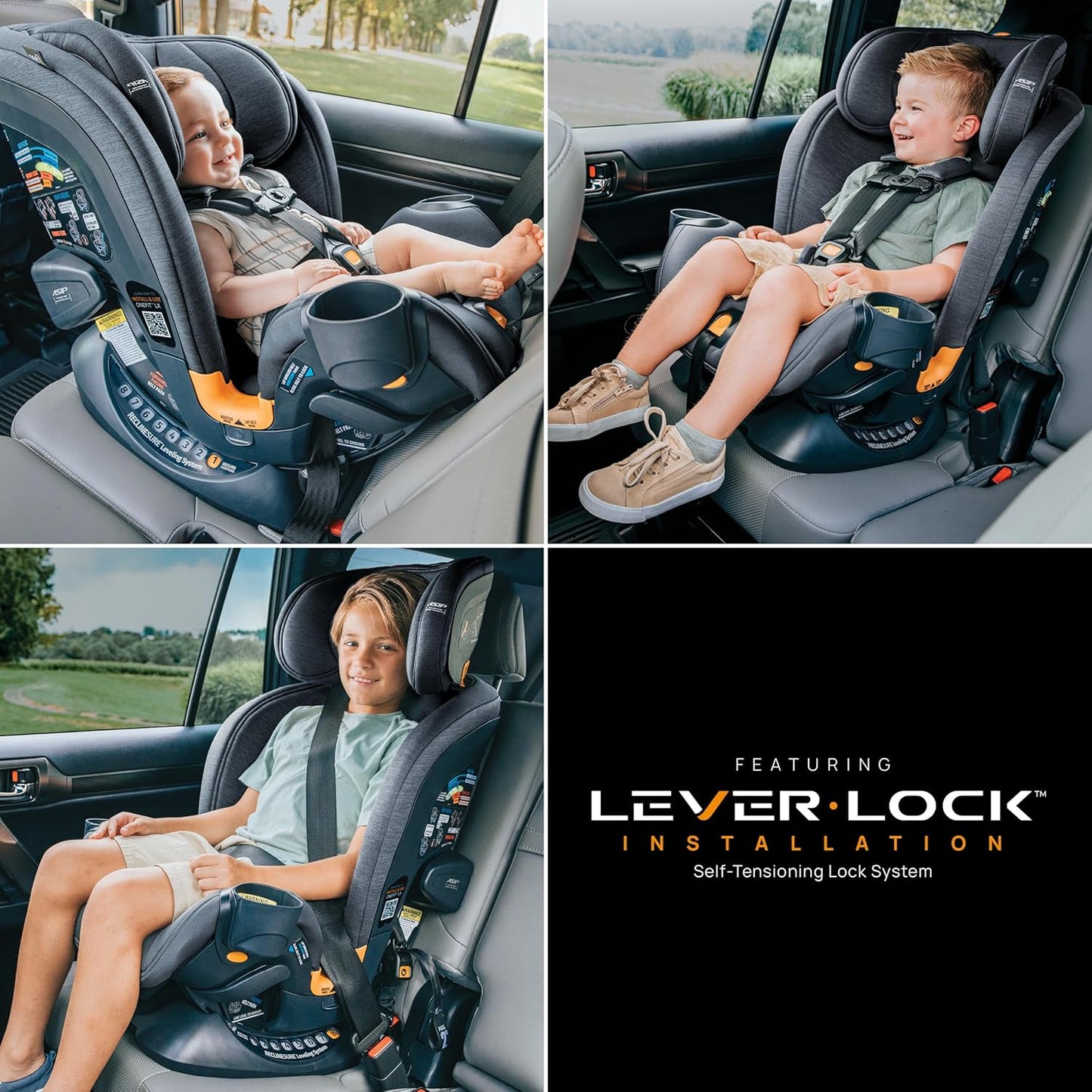 New Chicco OneFit LX ClearTex All-in-One Car Seat (Smoke/Grey)