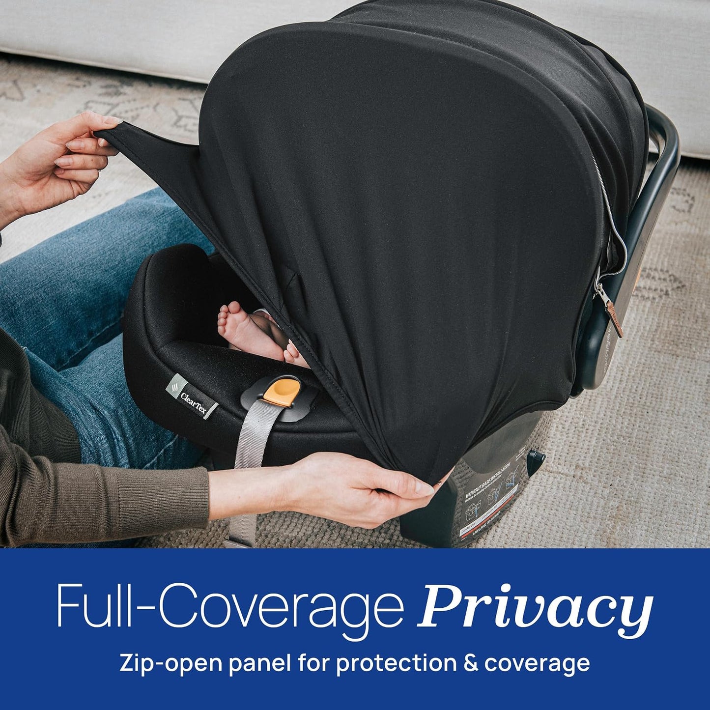 New Chicco KeyFit Max Zip Infant Car Seat with Base, 4–30 Pounds (Apex/Black)