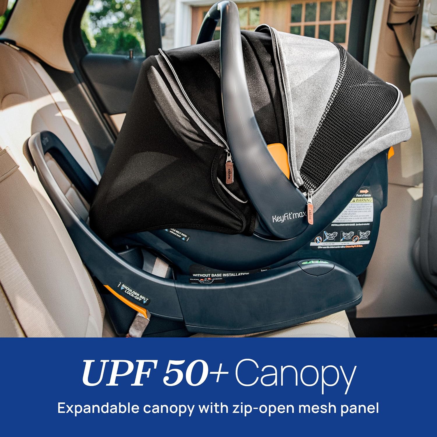 New Chicco KeyFit Max Zip Infant Car Seat with Base, 4–30 Pounds (Apex/Black)