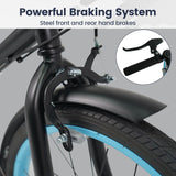 OLAKIDS 20" Kids Mountain Bike, 7 Lighting Modes, Bluetooth Music, 6 Speed, for Ages 6-14 Boys & Girls
