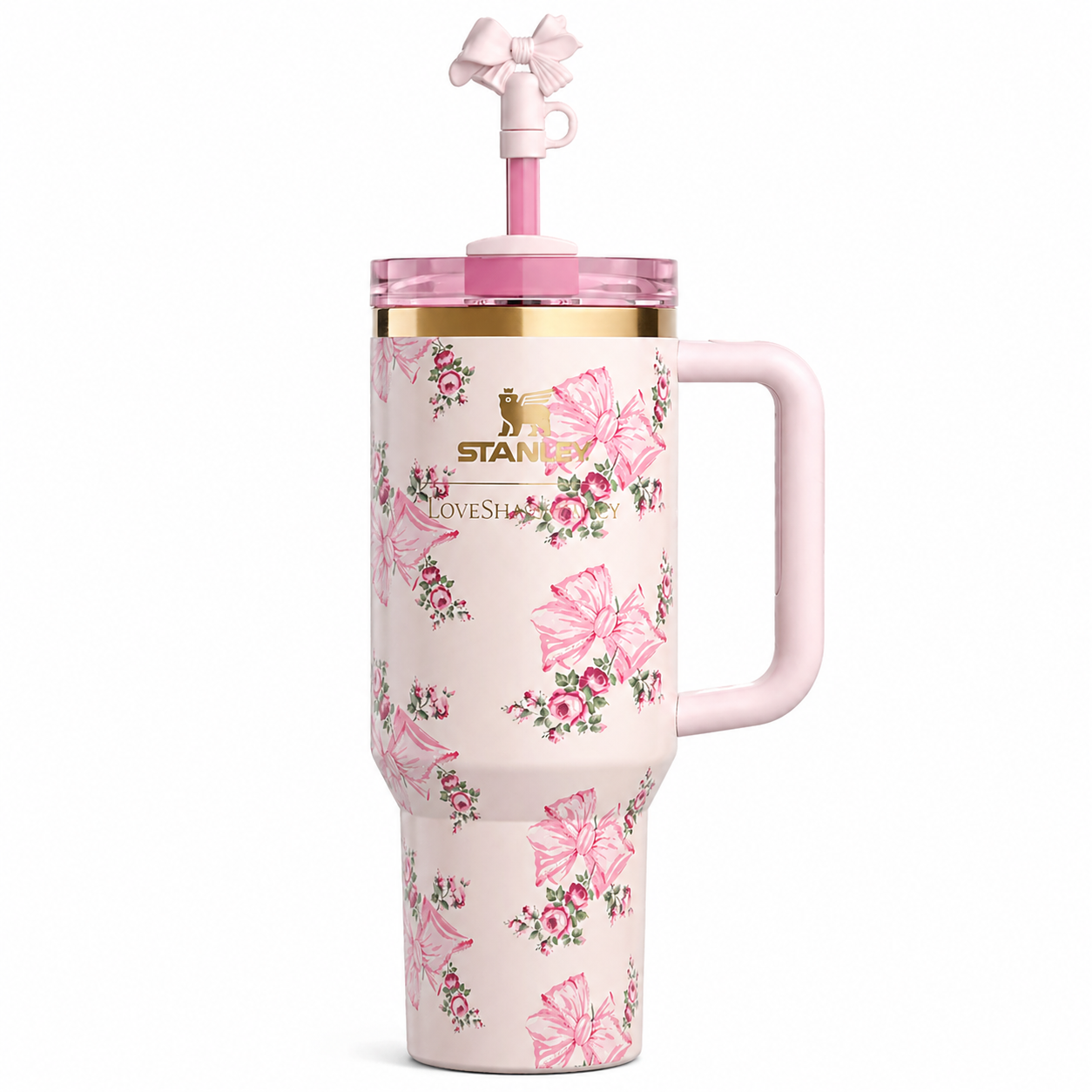 Stanley x LoveShackFancy Quencher H2.0 FlowState Tumbler with Straw, Rose Garden print