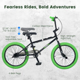 Olakids 20" Kids BMX Bike with 4 Pegs for Boys & Girls, Freestyle Bicycle with Adjustable Seat