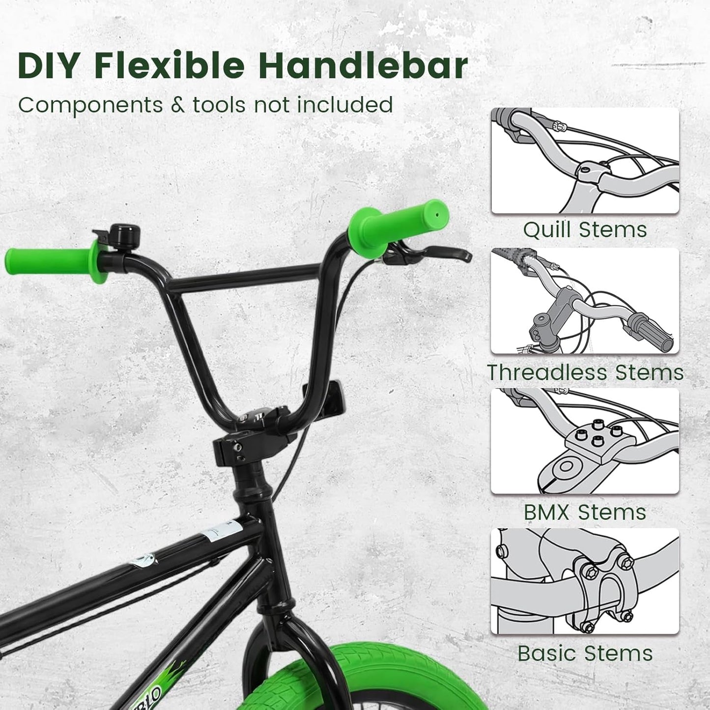 Olakids 20" Kids BMX Bike with 4 Pegs for Boys & Girls, Freestyle Bicycle with Adjustable Seat