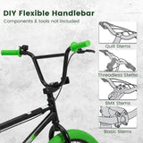 Olakids 20" Kids BMX Bike with 4 Pegs for Boys & Girls, Freestyle Bicycle with Adjustable Seat