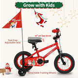 OLAKIDS Christmas Theme Kids Bike 12/14/16/18 Inch with Training Wheels & Music Box