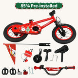 OLAKIDS Christmas Theme Kids Bike 12/14/16/18 Inch with Training Wheels & Music Box