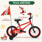 OLAKIDS Christmas Theme Kids Bike 12/14/16/18 Inch with Training Wheels & Music Box