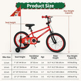 OLAKIDS Christmas Theme Kids Bike 12/14/16/18 Inch with Training Wheels & Music Box