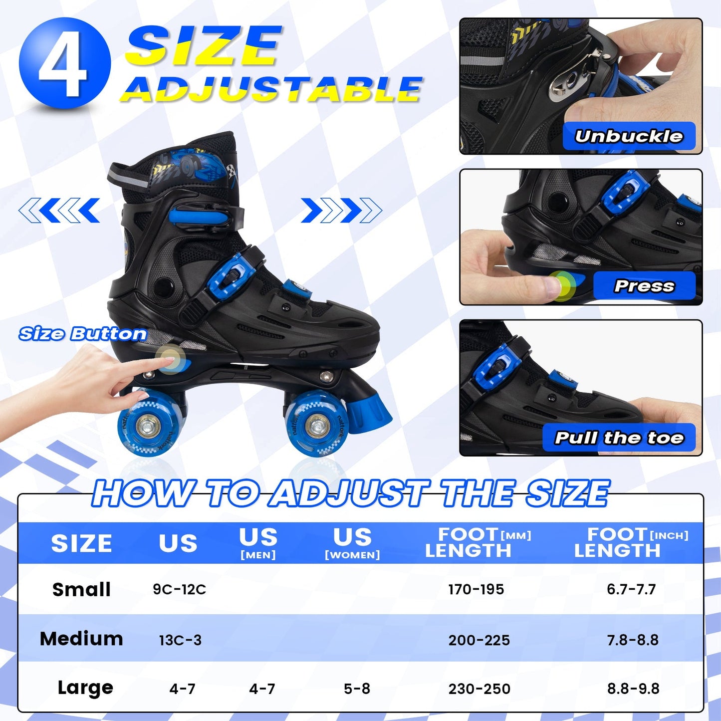 Nattork Blade Racers Roller Skates - Blue