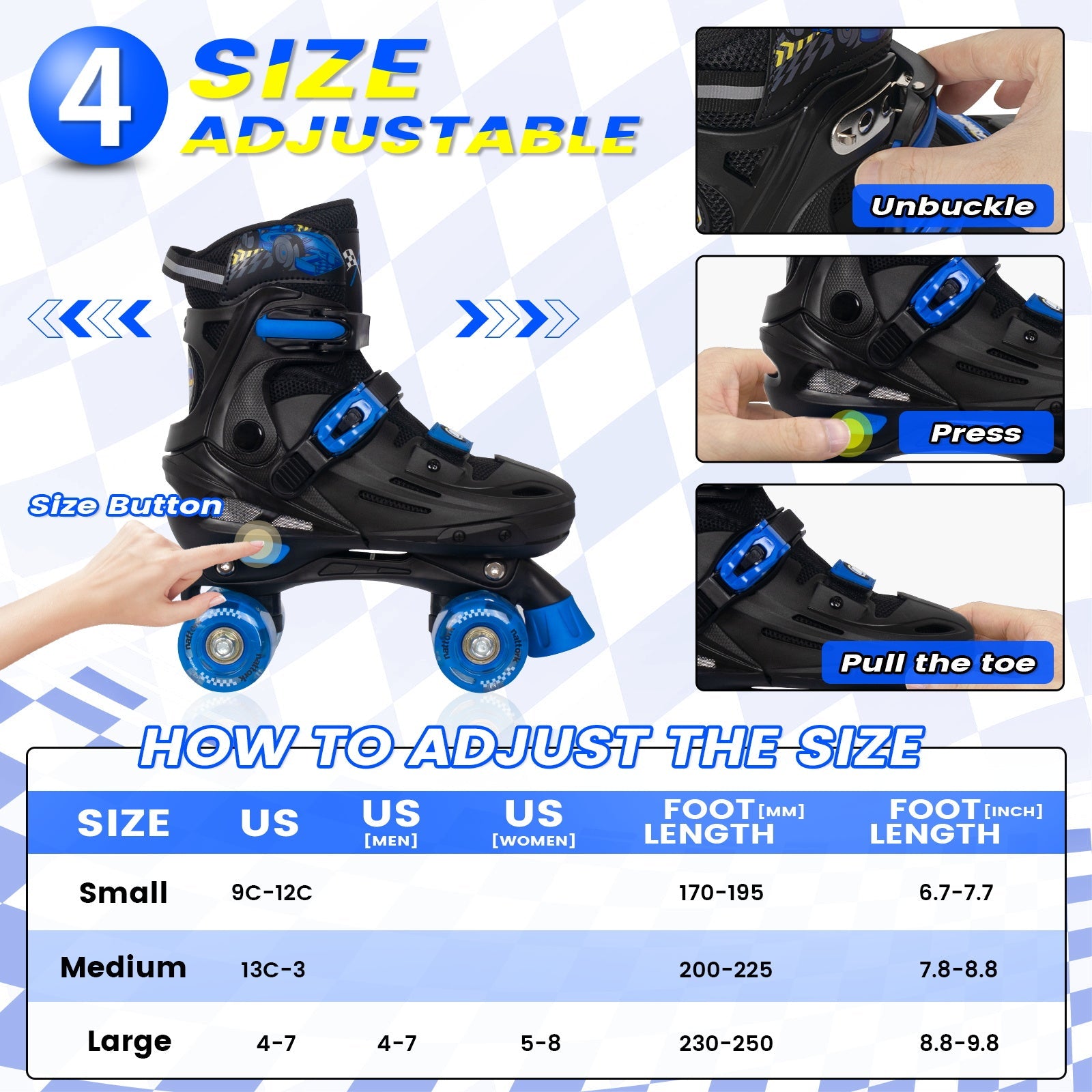 Nattork Blade Racers Roller Skates - Blue