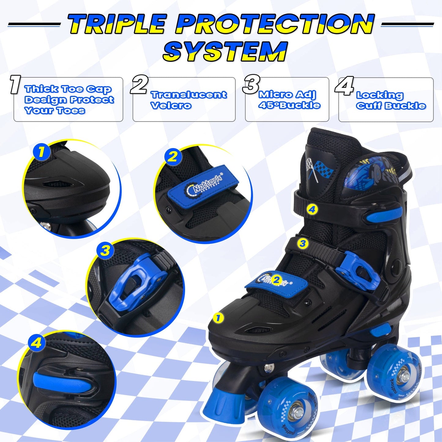 Nattork Blade Racers Roller Skates - Blue