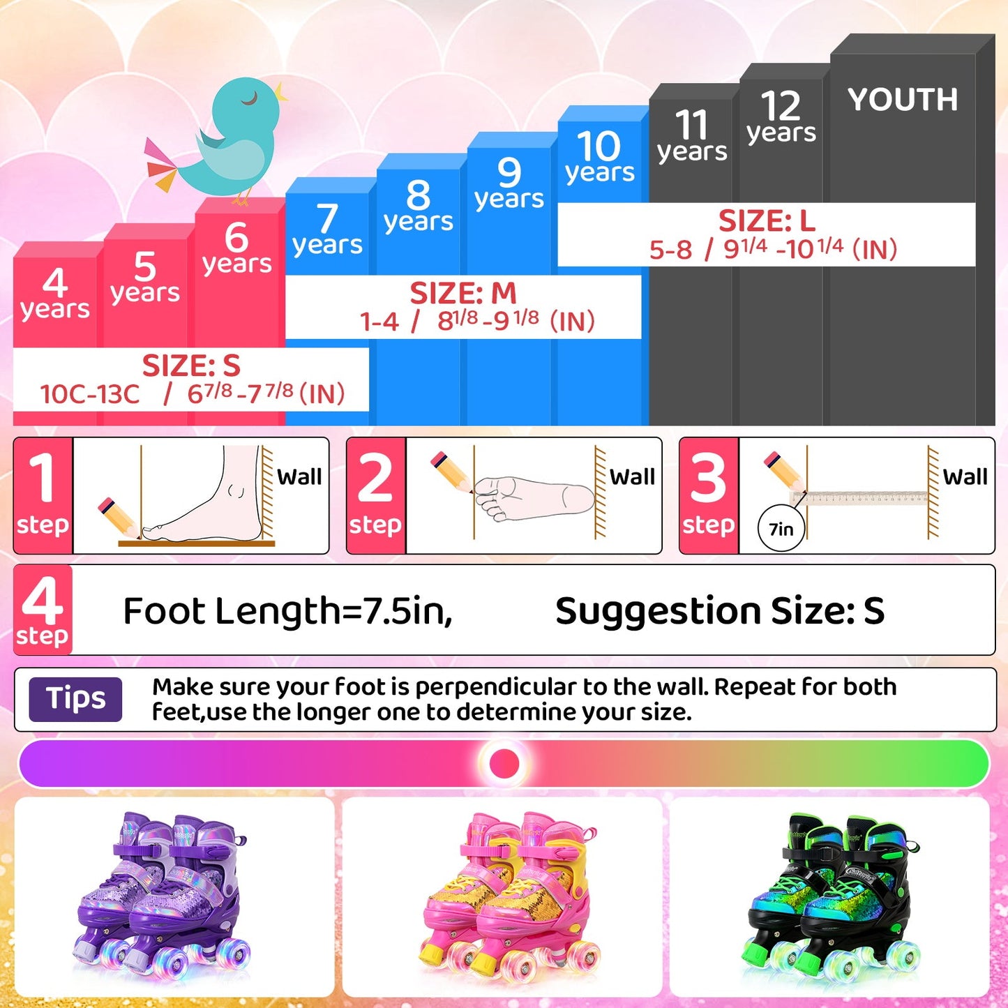Nattork Mermaid Roller Skates - Viva Magenta