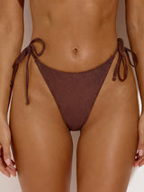 Sparkly String Tie Side Brazilian Cheeky Bikini Bottom