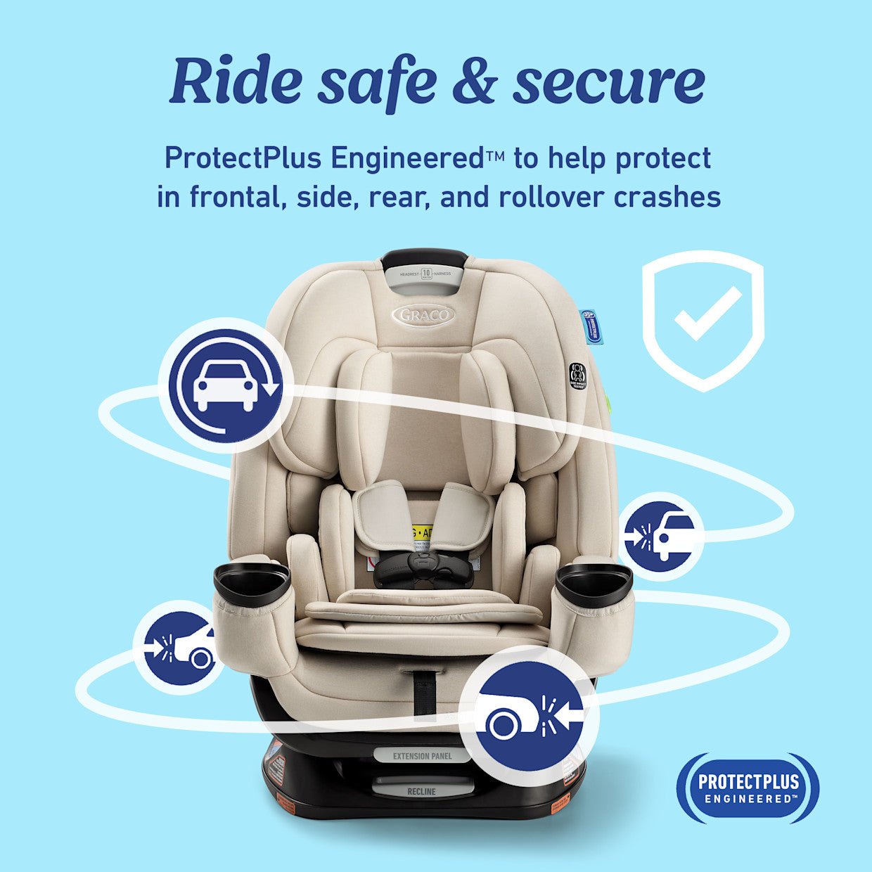 Graco 4Ever Extend2Fit DLX Car Seat (Soft Almond) - Kidsy